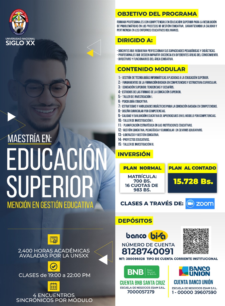 MAESTRÍA EN EDUCACIÓN SUPERIOR BOLIVIA