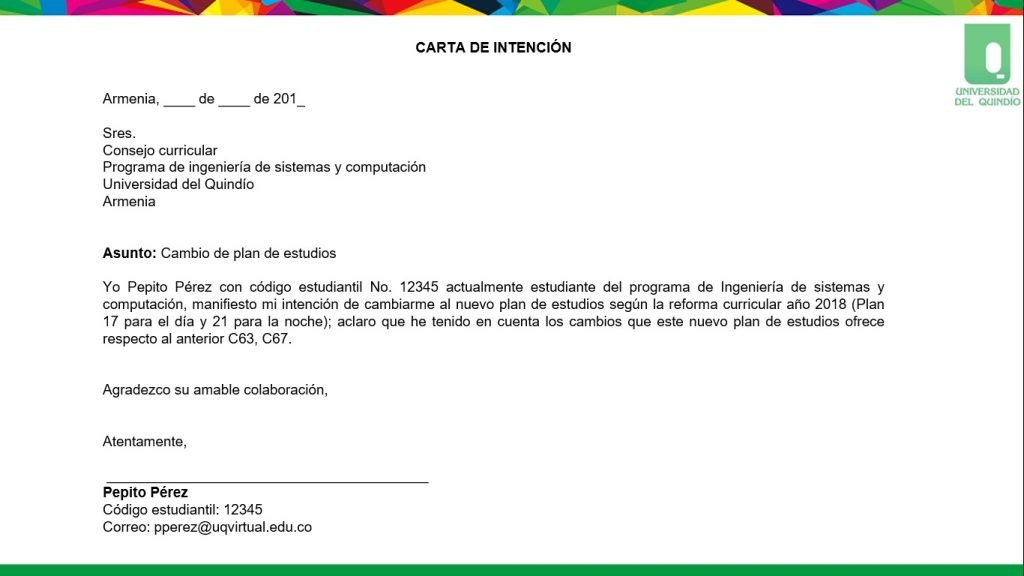 Modelo De Carta De IntenciÓn AcadÉmica 2024 0278