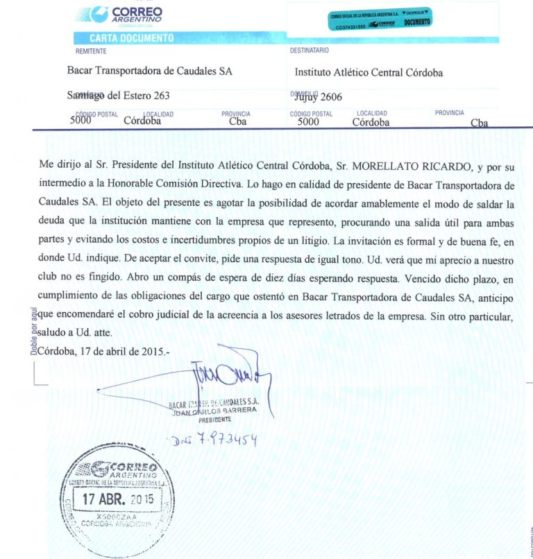 Modelo De Carta Documento Intimacion De Pago 2024 6208